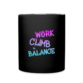 work climb balance, klettern - Tasse einfarbig - Schwarz - Vorne