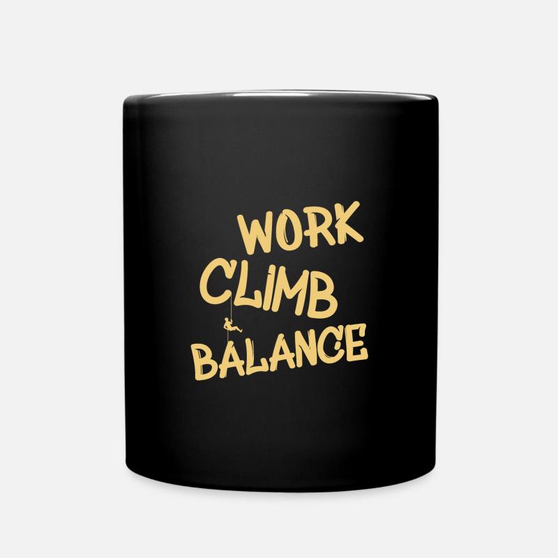 Klettern Spruch Climb Abseilen - Tasse einfarbig - Schwarz