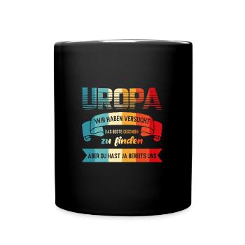 Uropa Familie Urenkel Geschenk - Tasse einfarbig - Schwarz - Vorne