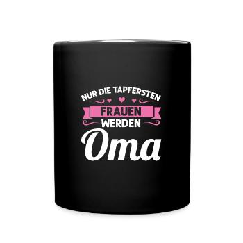 Oma Mutter Tag Omi Geschenk - Tasse einfarbig - Schwarz - Vorne