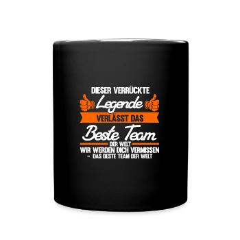 Abschied Kollegin Abschiedsparty Geschenk - Tasse einfarbig - Schwarz - Vorne