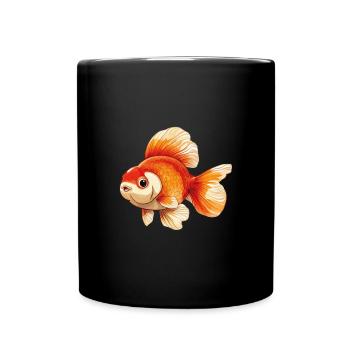 Schleierschwanz Oranda Goldfisch - Tasse einfarbig - Schwarz - Vorne