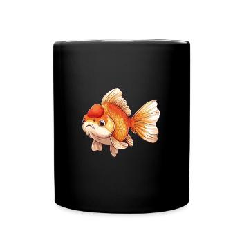 Schleierschwanz Goldfisch - Tasse einfarbig - Schwarz - Vorne