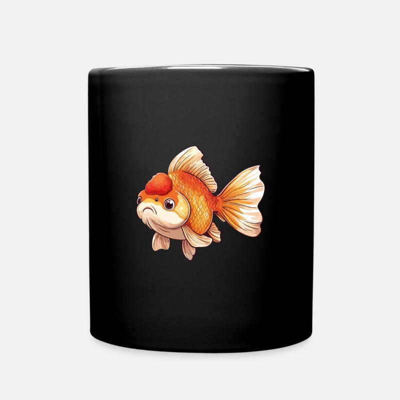 Schleierschwanz Goldfisch - Tasse einfarbig - Schwarz