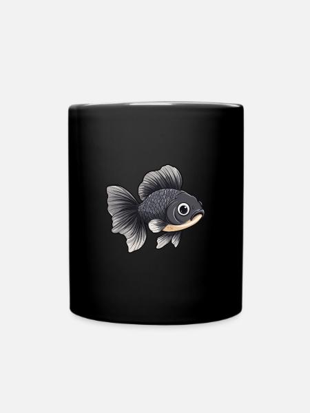 Schleierschwanz Goldfisch - Tasse einfarbig - Schwarz