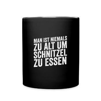 Schnitzel Wiener Schweineschnitzel Geschenk - Tasse einfarbig - Schwarz - Vorne
