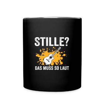 Gitarre Musik Akustische Gitarre Geschenk - Tasse einfarbig - Schwarz - Vorne