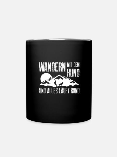 Wandern Hund - Tasse einfarbig - Schwarz