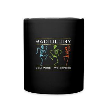 Dewi Dancing Skeletons - Radiologist Design - Full Colour Mug - black - Front