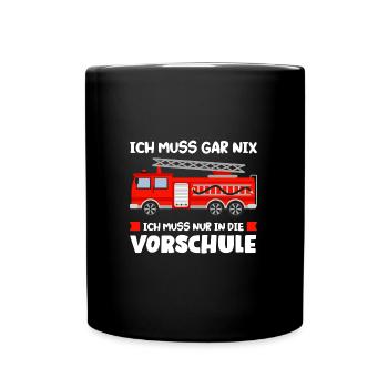 Vorschule Feuerwehr Vorschulkinder Geschenk - Tasse einfarbig - Schwarz - Vorne