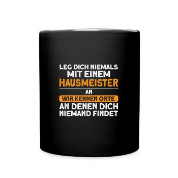 Hausmeister Beruf Haustechniker Geschenk - Tasse einfarbig - Schwarz - Vorne
