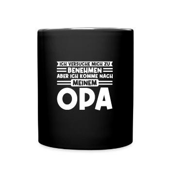 Opa Enkelkind Großvater Geschenk - Tasse einfarbig - Schwarz - Vorne