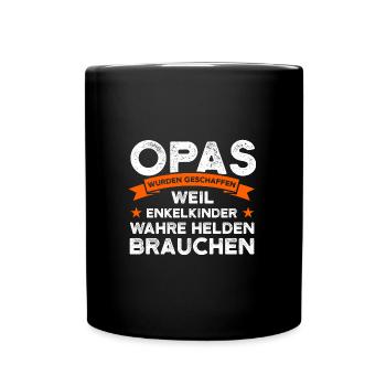 Opa Großvater Großväter Geschenk - Tasse einfarbig - Schwarz - Vorne