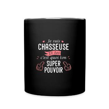 chasseuse cadeau cool chasse pour femme maman - Mug uni - noir - Devant