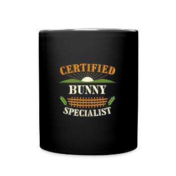 Spécialiste certifié des lapins Agriculteur Funny Farming - Mug uni - noir - Devant
