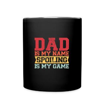 father Papa Dad daddy Geschenk - Tasse einfarbig - Schwarz - Vorne