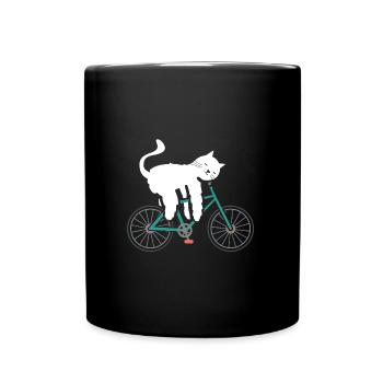 Cat Gravelbike Bike Bike Lazy Funny Sleep - Mug uni - noir - Devant