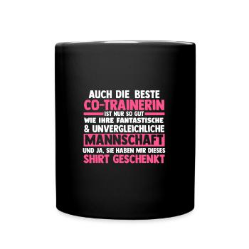 Co-Trainerin Sport Trainerin Geschenk - Tasse einfarbig - Schwarz - Vorne