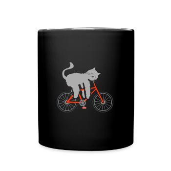 Cat Gravelbike Bike Bike Lazy Funny Sleep - Mug uni - noir - Devant