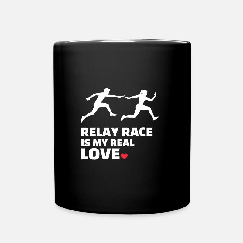 I love relay races - Full Colour Mug - black