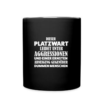 Platzwart Beruf Rasenflüsterer Geschenk - Tasse einfarbig - Schwarz - Vorne