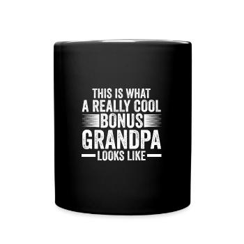 Stief-Opa Bonus-Opa Stief-Großvater Geschenk - Tasse einfarbig - Schwarz - Vorne