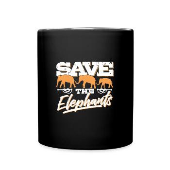 Save the Elephants - Elephant Africa Nature Climate - Full Colour Mug - black - Front