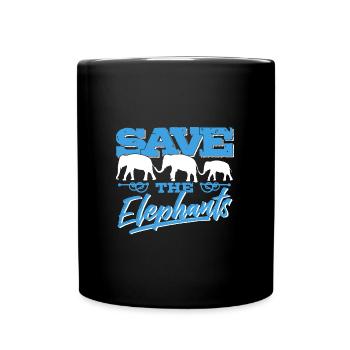 Save the Elephants - Elephant Africa Nature Climate - Full Colour Mug - black - Front