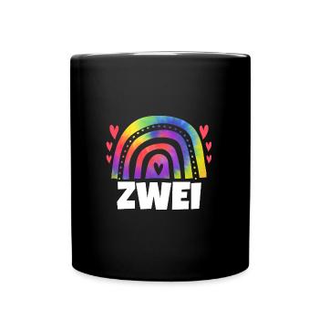 1.Geburtstag Regenbogen 1 Jahr alt Geschenk - Tasse einfarbig - Schwarz - Vorne