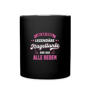 Nagelstudio Kosmetik Nageldesignerin Kosmetikerin - Tasse einfarbig - Schwarz - Vorne
