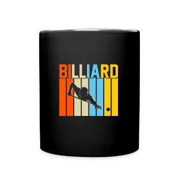 Billard Retro-Design Billard Geschenk - Tasse einfarbig - Schwarz - Vorne