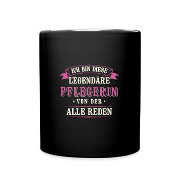 Pflegekraft Pflegedienst Krankenpflege Pflegerin - Tasse einfarbig - Schwarz - Vorne