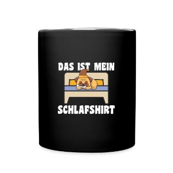 Schlafanzug Mops Pyjama Geschenk - Tasse einfarbig - Schwarz - Vorne