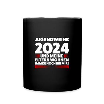 Jugendweihe 2024 Jugend Jugendfeier 2024 Geschenk - Tasse einfarbig - Schwarz - Vorne