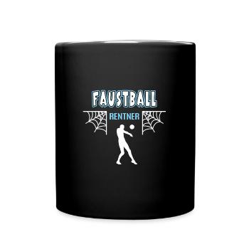 Faustball Rentner Rente Ruhestand Faustballer - Tasse einfarbig - Schwarz - Vorne