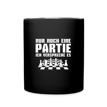 Schach Spieler Schachbrett Geschenk - Tasse einfarbig - Schwarz - Vorne