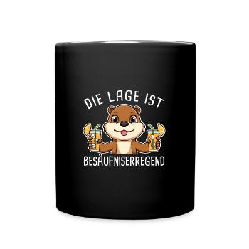 Die Lage Ist Besäufniserregend Mädelsabend - Tasse einfarbig - Schwarz - Vorne