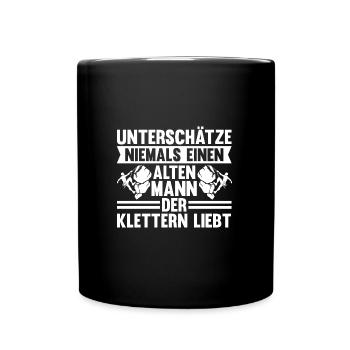 Berge Klettern Kletter Geschenk - Tasse einfarbig - Schwarz - Vorne