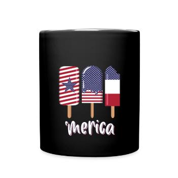 Merica 4. Juli USA - Tasse einfarbig - Schwarz - Vorne