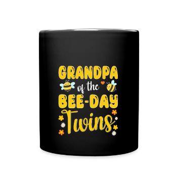 Opa der Bee Day Zwillinge - Tasse einfarbig - Schwarz - Vorne