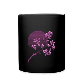 Sakura en fleurs de cerisier japonais - Mug uni - noir - Devant