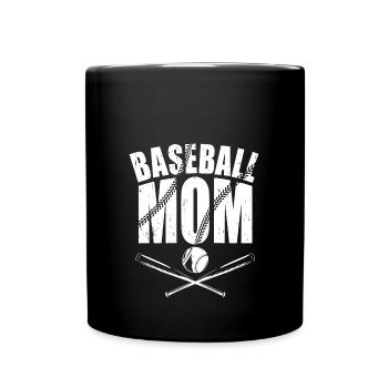Baseball Mom - Tasse einfarbig - Schwarz - Vorne