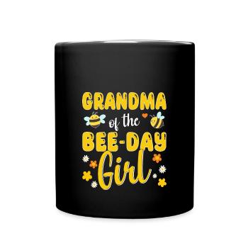 Oma des Bee Day Mädchens Geburtstag - Tasse einfarbig - Schwarz - Vorne