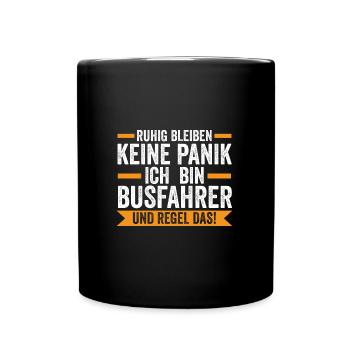 Busfahrer Job Busfahren Geschenk - Tasse einfarbig - Schwarz - Vorne