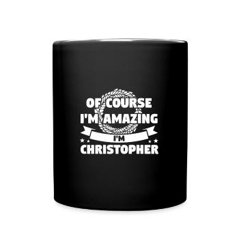 Vornamen Christopher namens Christopher Geschenk - Tasse einfarbig - Schwarz - Vorne