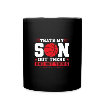 Basketball Sohn Basketball Mutter Sport Geschenk - Tasse einfarbig - Schwarz - Vorne