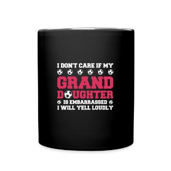 Fußball Oma Enkelin Fußball Oma Sport Geschenk - Tasse einfarbig - Schwarz - Vorne