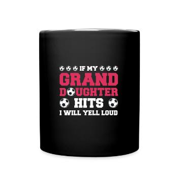 Fußball Oma Enkelin Fußball Oma Sport Geschenk - Tasse einfarbig - Schwarz - Vorne
