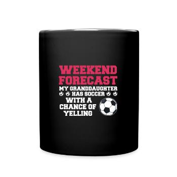 Fußball Oma Enkelin Fußball Oma Sport Geschenk - Tasse einfarbig - Schwarz - Vorne