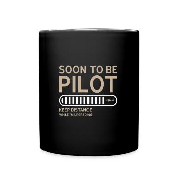 Pilot Pilot Flugzeug Geschenk - Tasse einfarbig - Schwarz - Vorne
